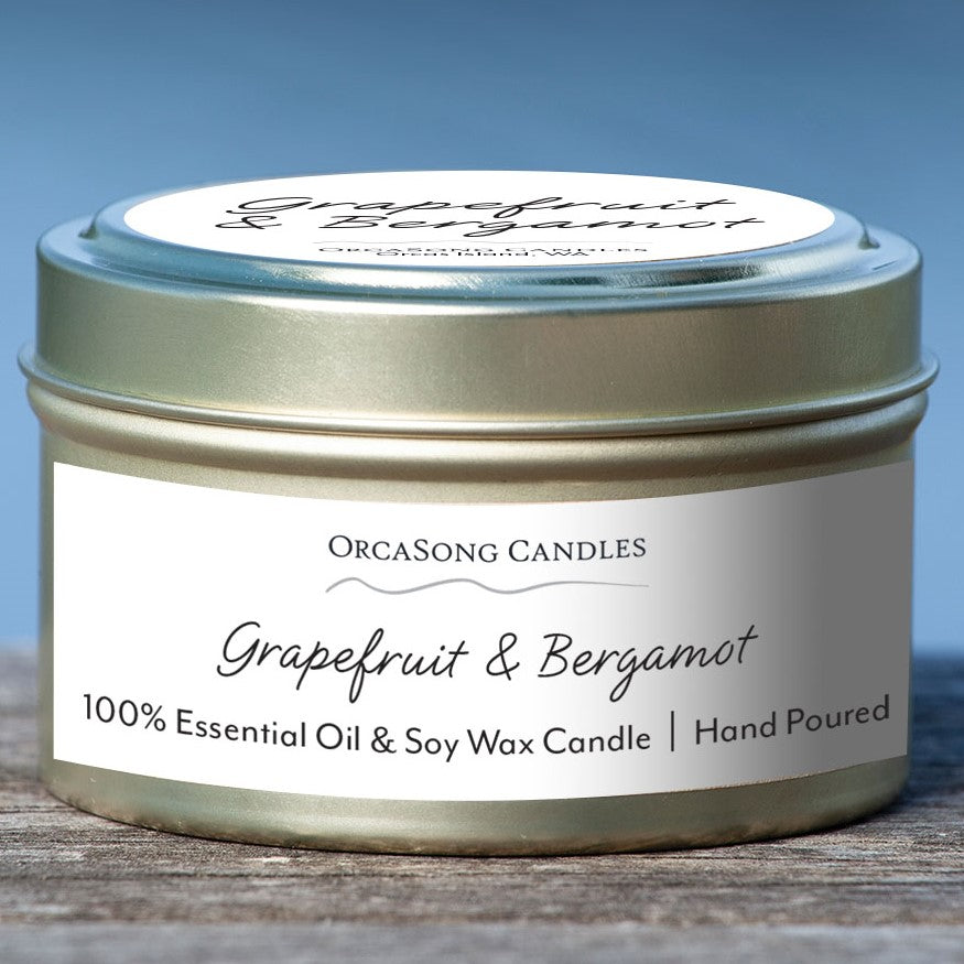 Grapefruit & Bergamot - 6 oz. Travel Tin Candle