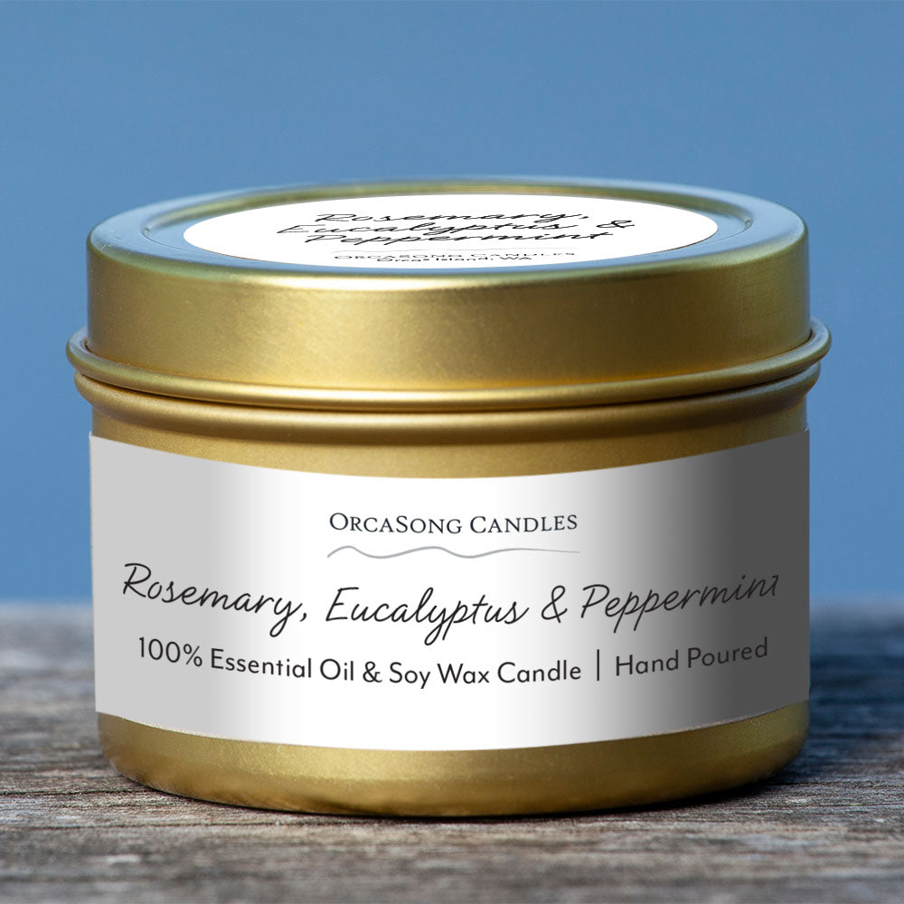 Rosemary, Eucalyptus & Peppermint - 2 oz. Mini Tin Candle