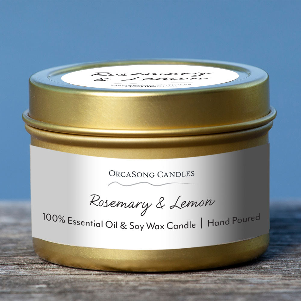 Rosemary & Lemon - 2 oz. Gold Mini Candle